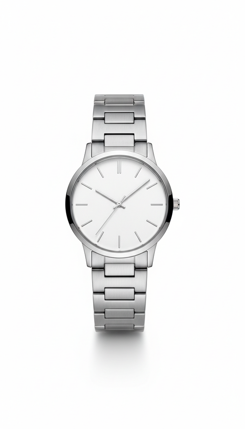 Minimalist Metallic Band Wristwatch