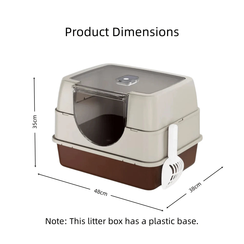 Flip-Top Design Cat Litter Box, Effectively Prevents Litter Scatter. Fully Enclosed Design Helps Contain Odors. Suitable For Cats Under 5kg. Comes With Litter Scoop.