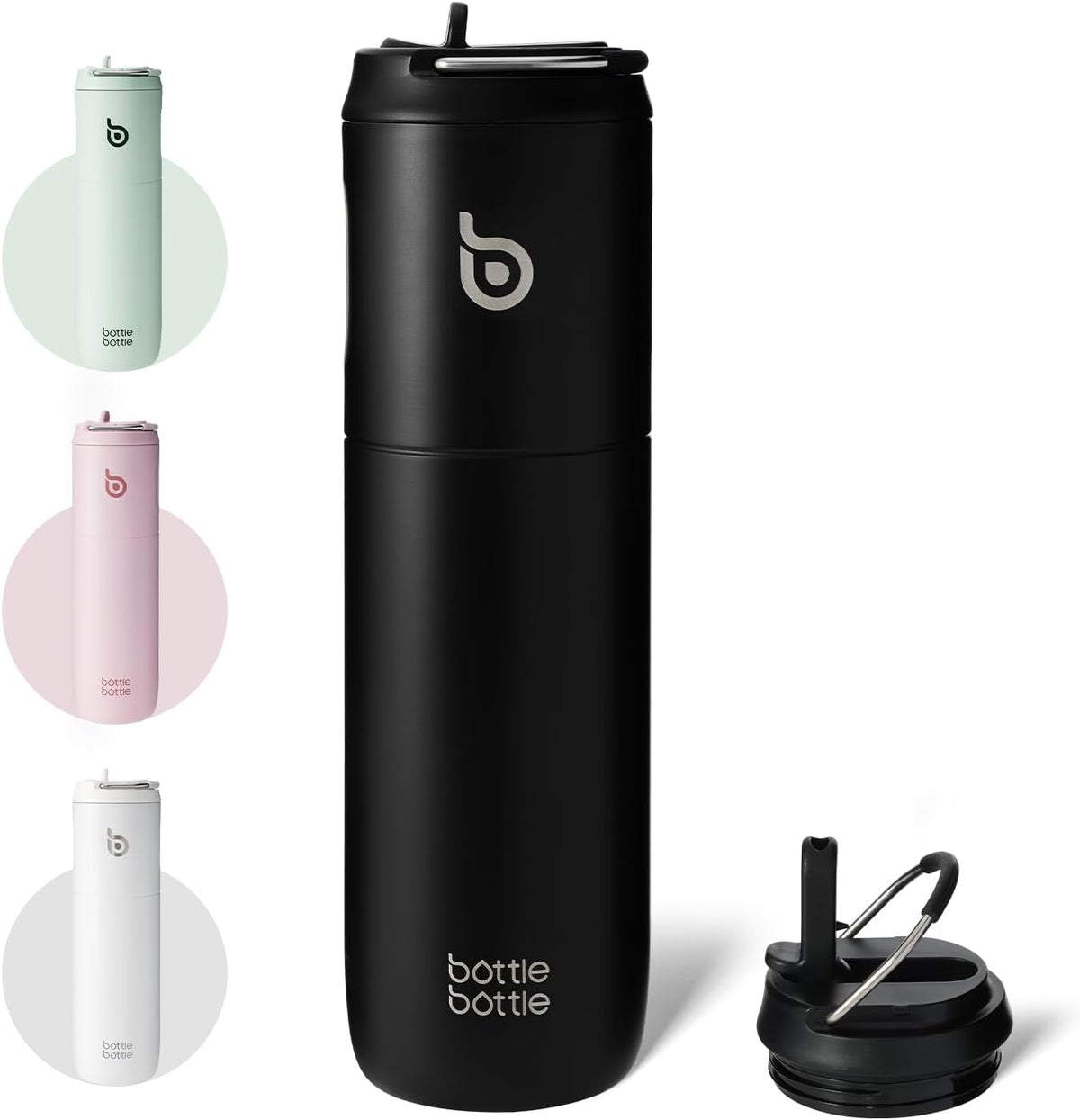 Bottle Bottle Stainless Steel Water Bottle 700ml with Straw and Lid Sports Insulated Metal Water Bottles with Handle(Light Gray)