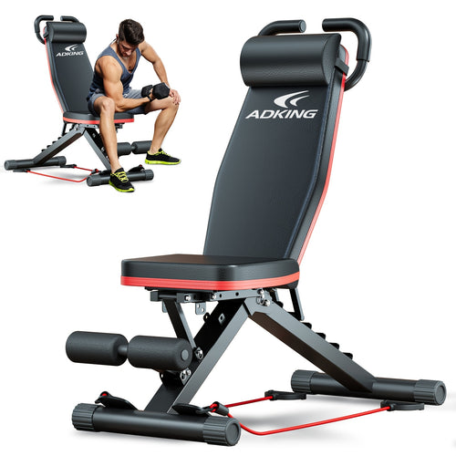 14-In-1 Multi-Functional Weight Bench, Pre-Assembled Foldable Dumbbell Bench, 453.59 KG Heavy-Duty Capacity, 6 Incline Levels, Home Gym Strength Trainer