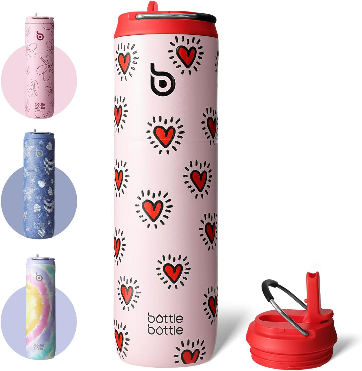 Bottle Bottle Stainless Steel Water Bottle 700ml with Straw and Lid Sports Insulated Metal Water Bottles with Handle(Light Gray)