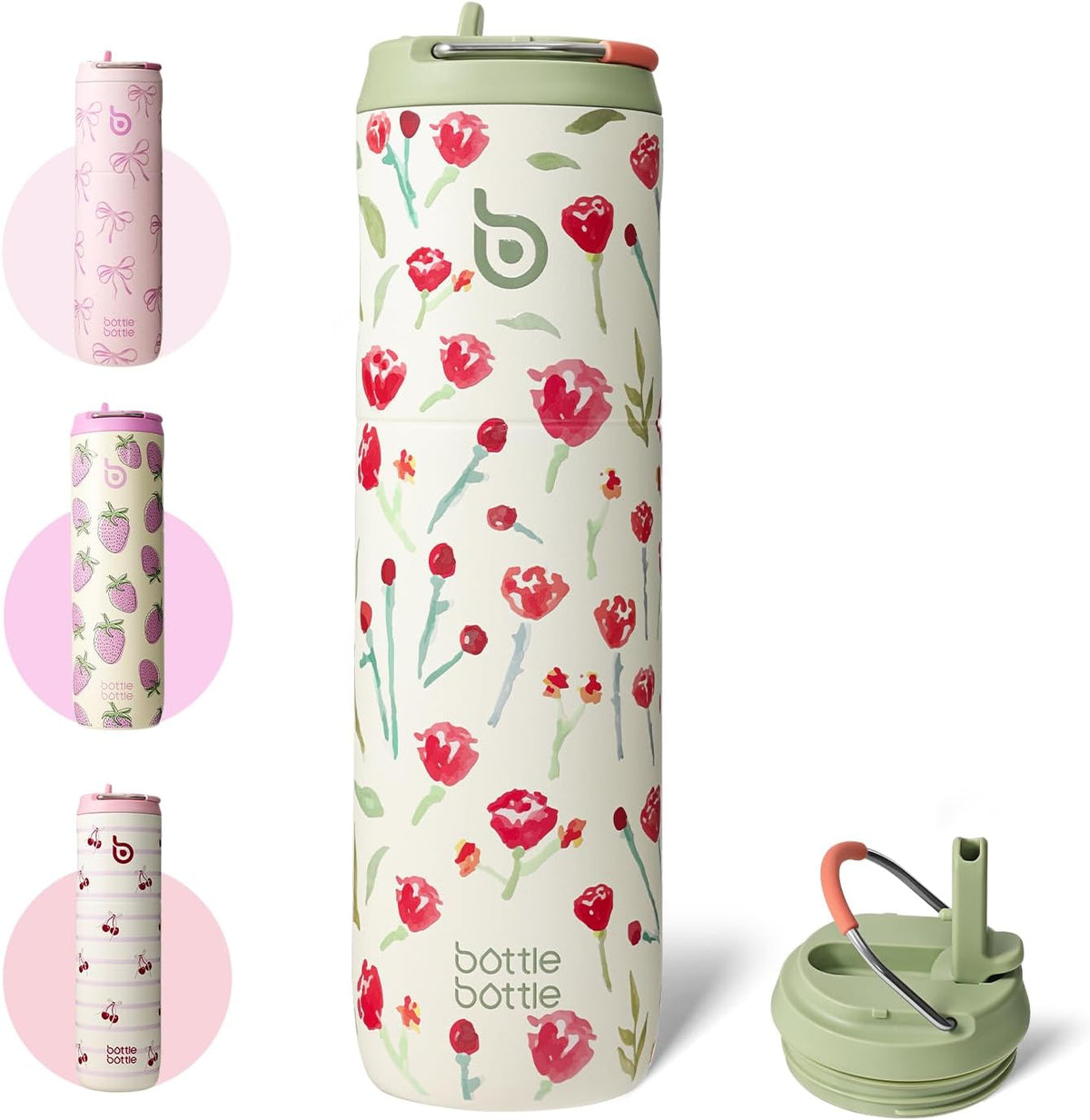 Bottle Bottle Stainless Steel Water Bottle 700ml with Straw and Lid Sports Insulated Metal Water Bottles with Handle(Light Gray)