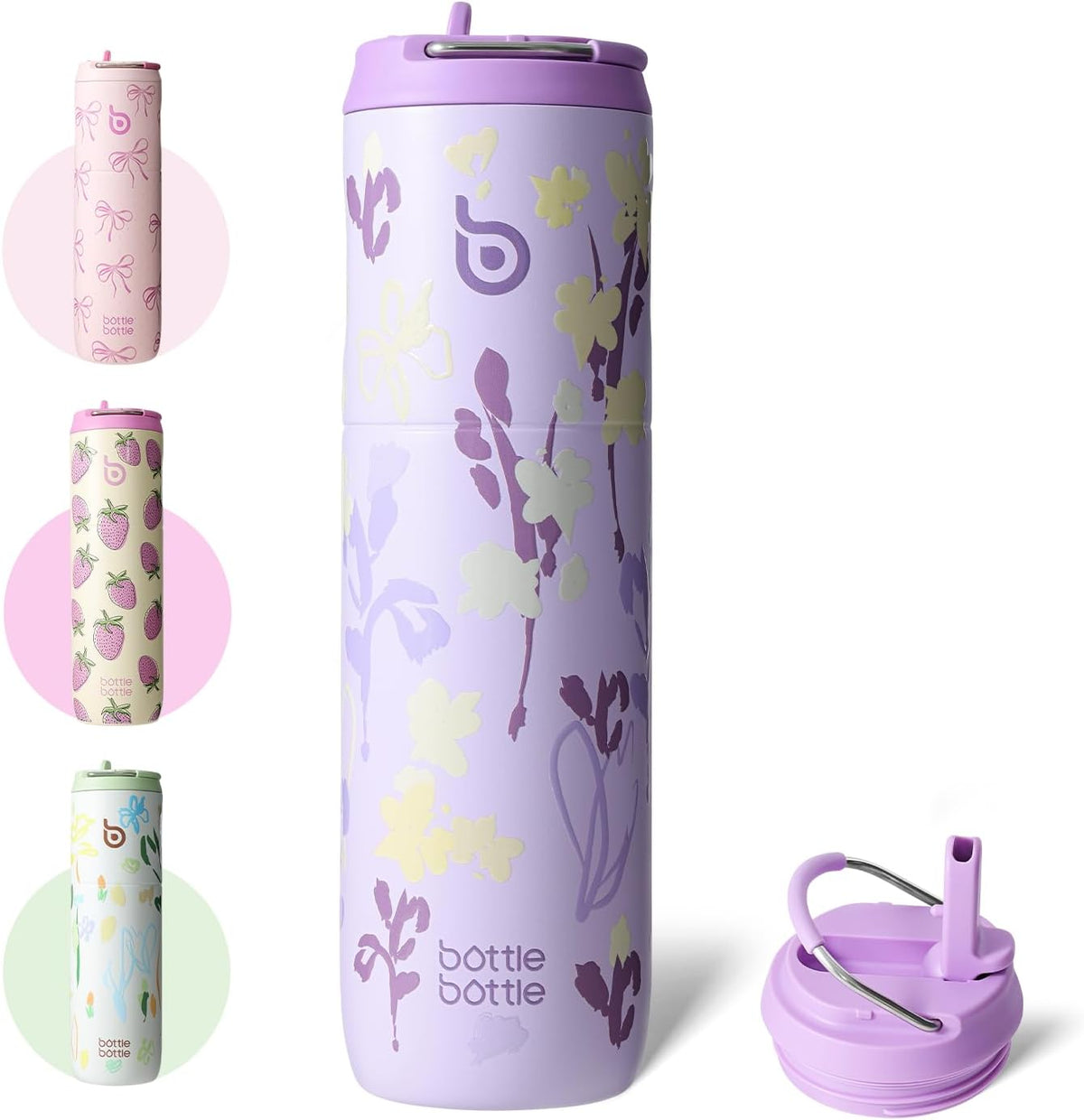 Bottle Bottle Stainless Steel Water Bottle 700ml with Straw and Lid Sports Insulated Metal Water Bottles with Handle(Light Gray)