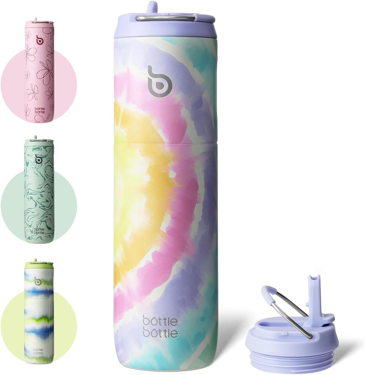 Bottle Bottle Stainless Steel Water Bottle 700ml with Straw and Lid Sports Insulated Metal Water Bottles with Handle(Light Gray)