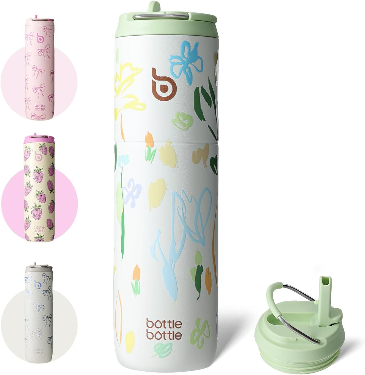 Bottle Bottle Stainless Steel Water Bottle 700ml with Straw and Lid Sports Insulated Metal Water Bottles with Handle(Light Gray)