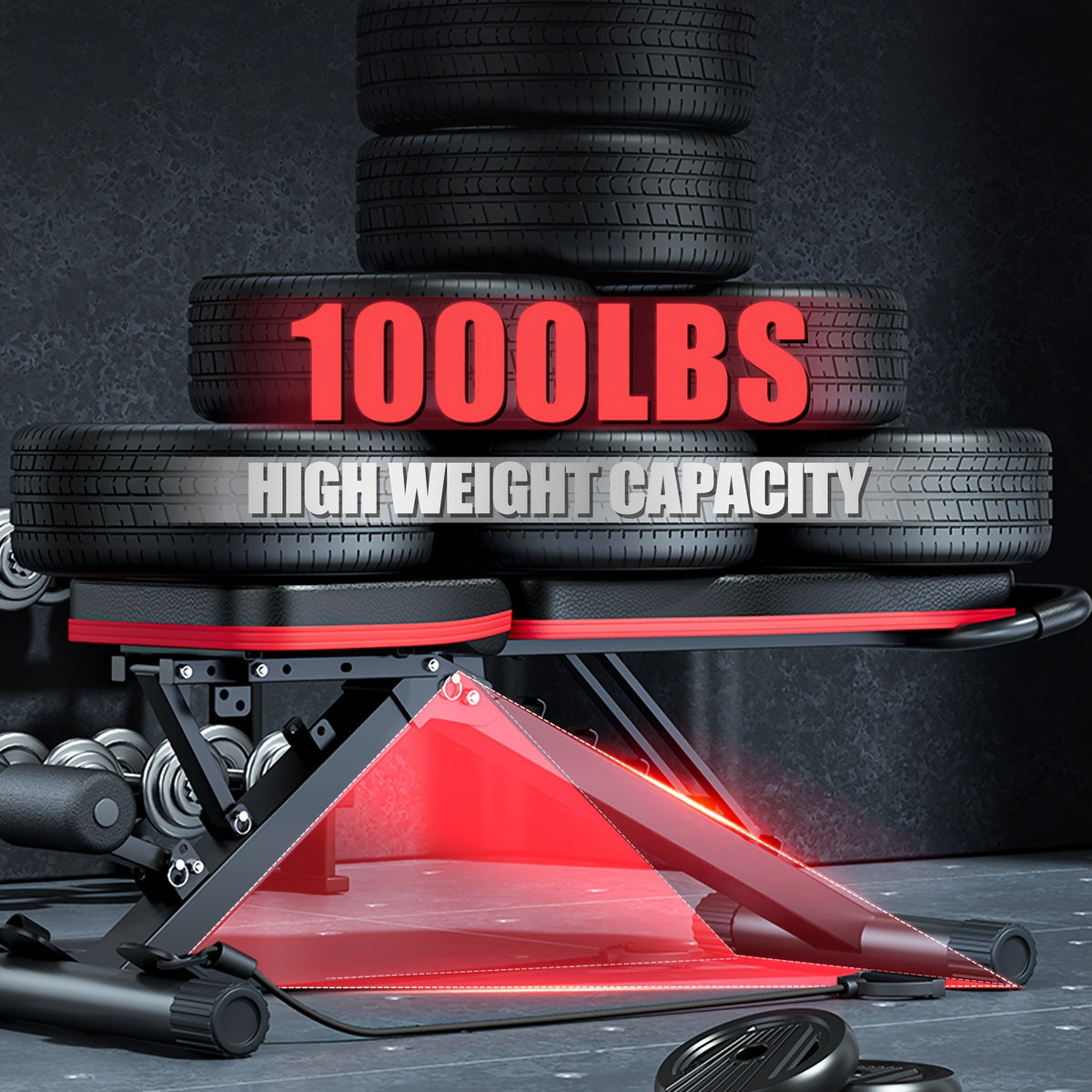 14-In-1 Multi-Functional Weight Bench, Pre-Assembled Foldable Dumbbell Bench, 453.59 KG Heavy-Duty Capacity, 6 Incline Levels, Home Gym Strength Trainer