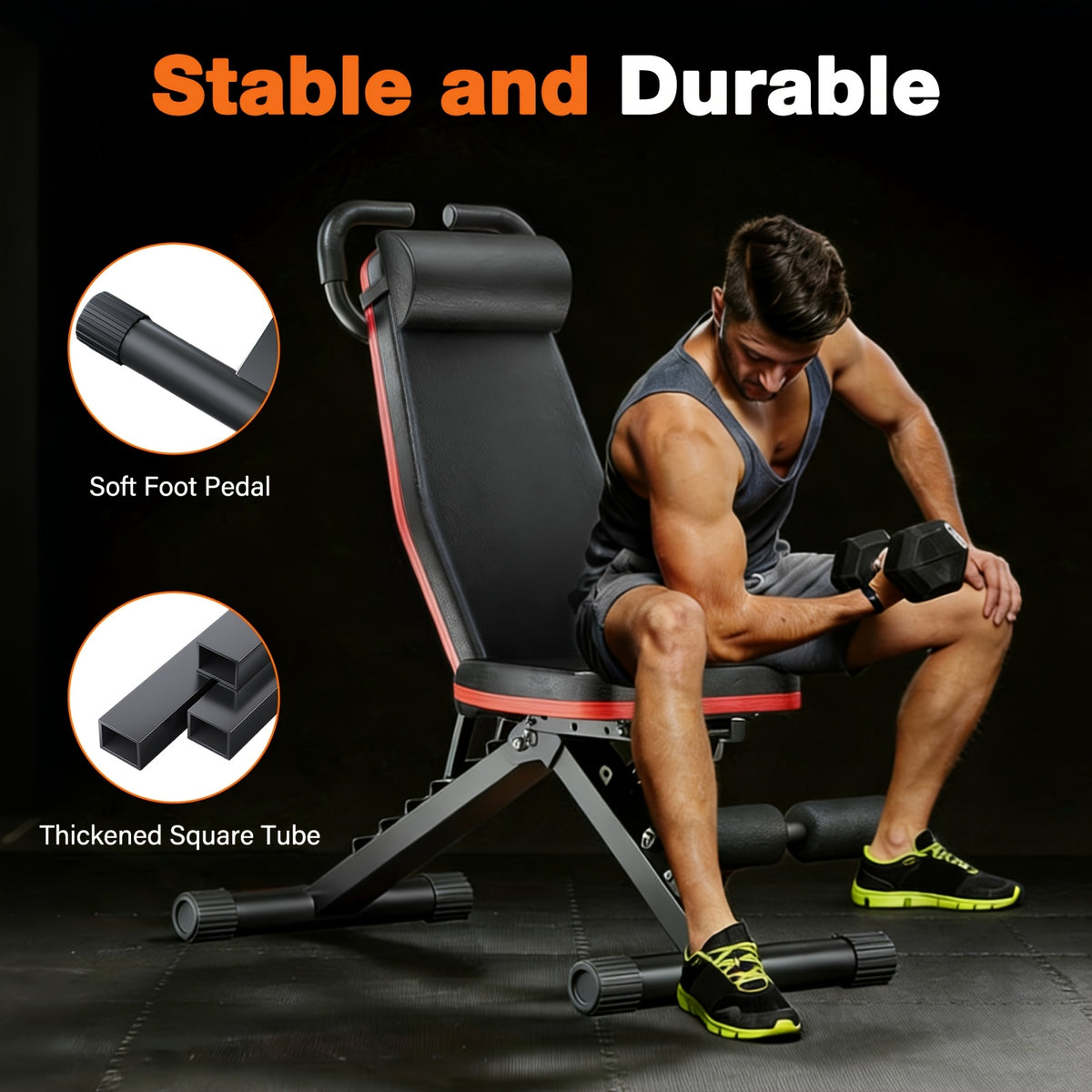 14-In-1 Multi-Functional Weight Bench, Pre-Assembled Foldable Dumbbell Bench, 453.59 KG Heavy-Duty Capacity, 6 Incline Levels, Home Gym Strength Trainer