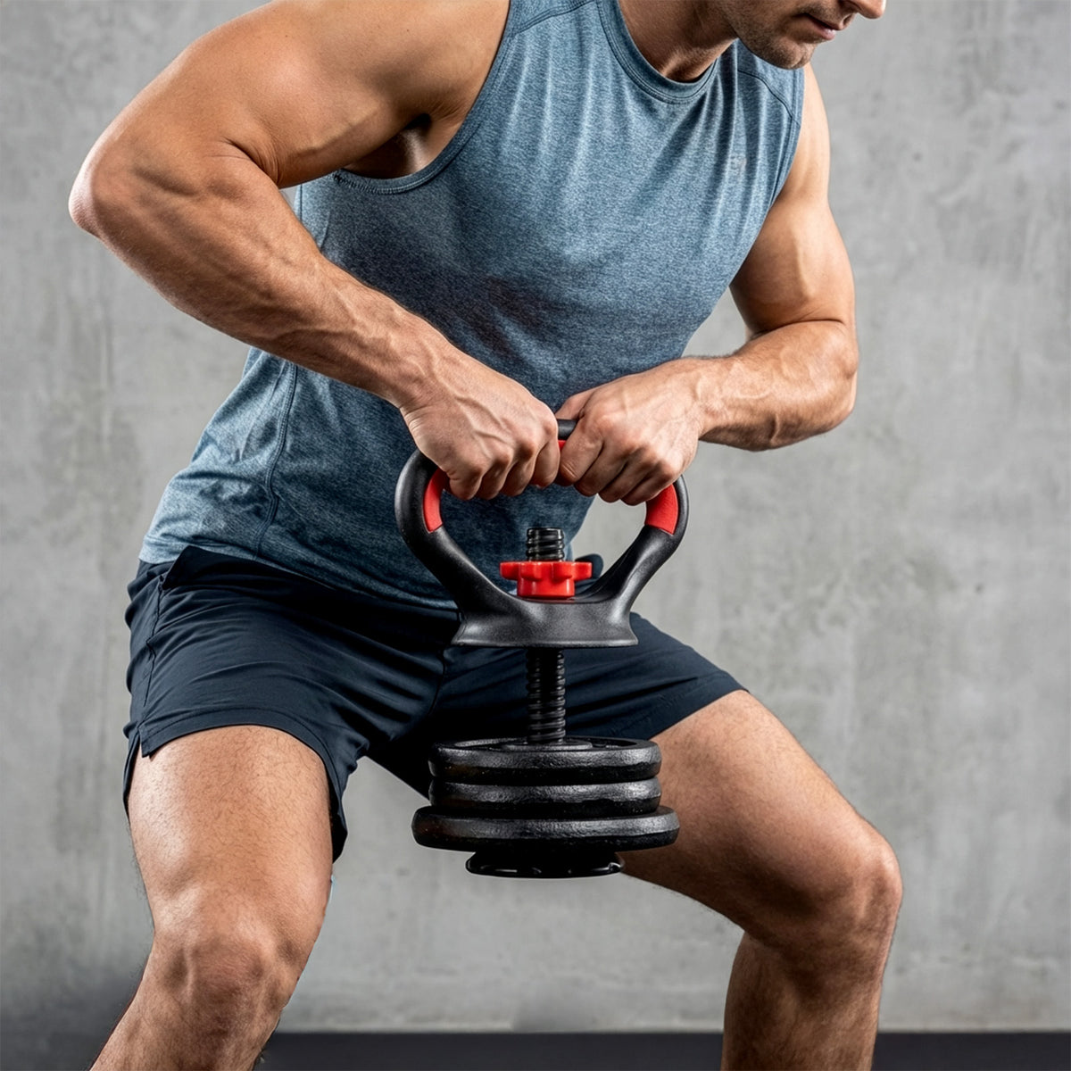 1 Set Multi-Function Heavy-Duty Kettlebell Accessories, Integrated Kettlebell Handle Set with Non-Slip Grip, Includes Connecting Rod, Base, and Non-Slip Nut Caps. Suitable for Strength Training, Home Workouts, Squat Training, Gym, and Arm Strength