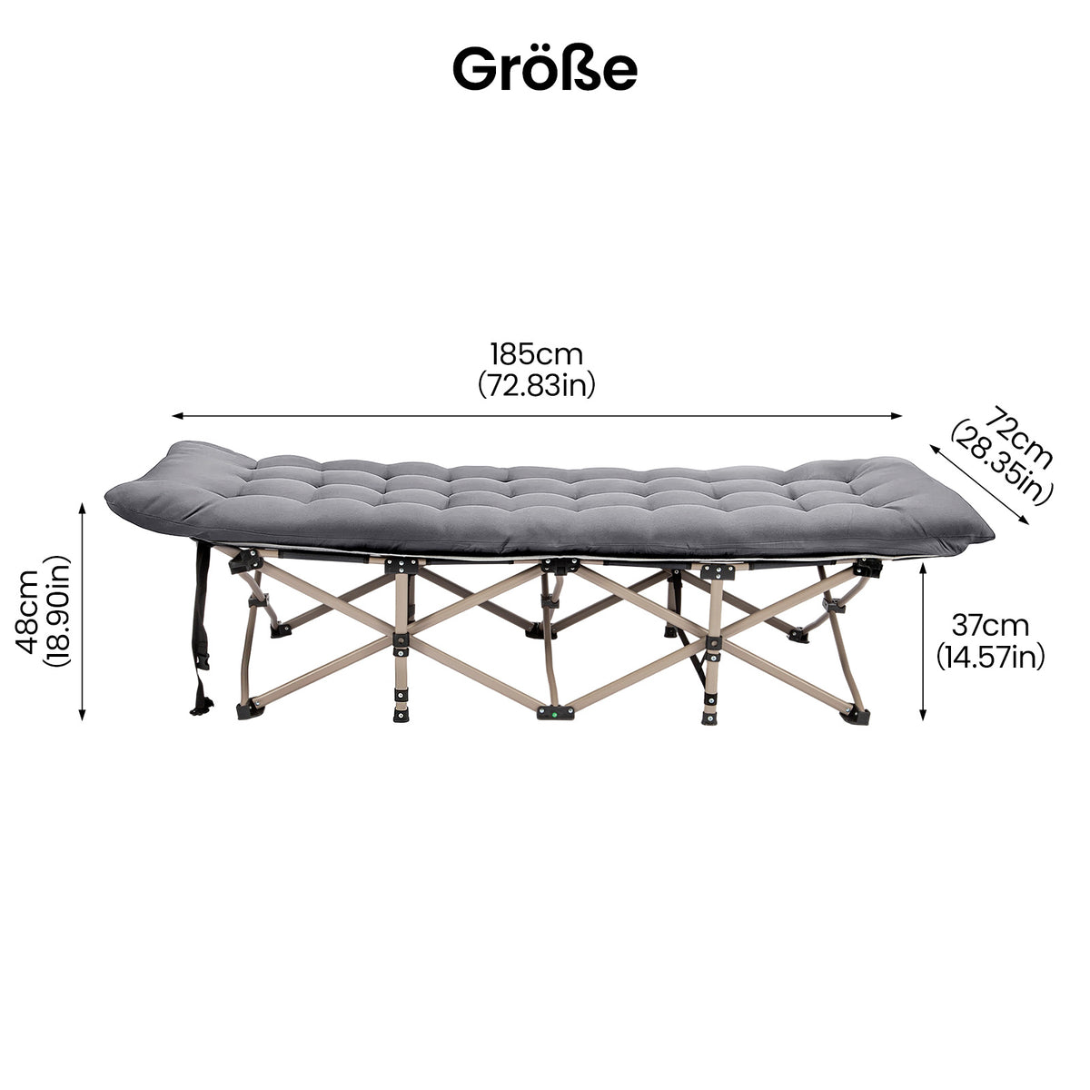 Portable Folding Bed Designed for Adults, Supports Up to 200Kg, Includes a Mattress Lightweight Yet Durable Frame, Ideal for Fishing, Camping, Home, Office, Travel, Picnics, And Family Use