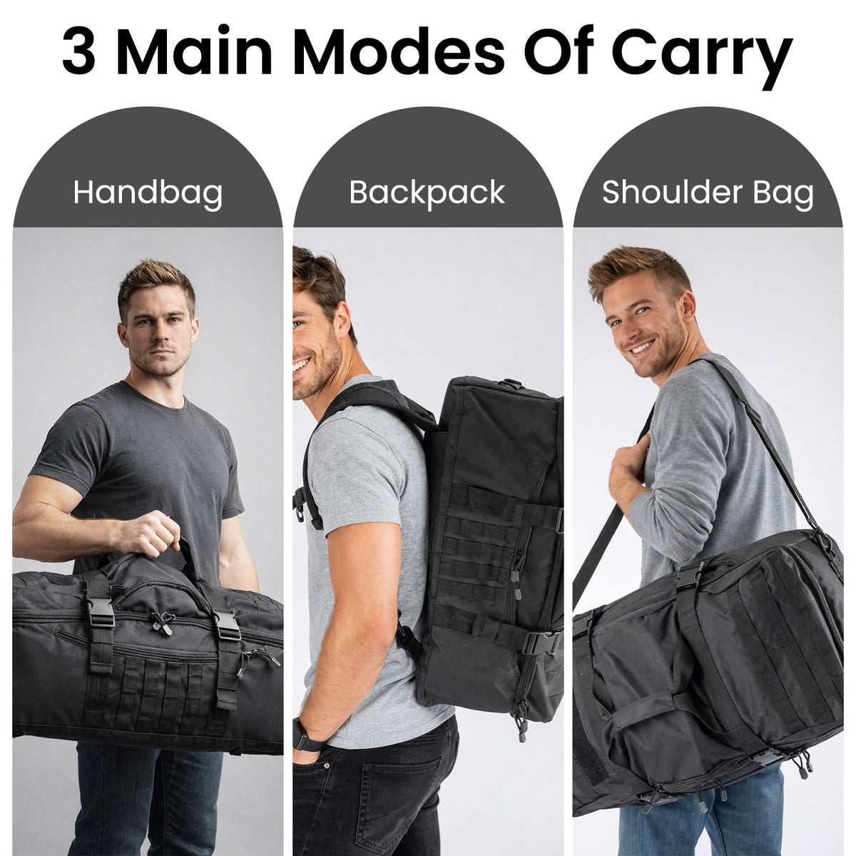 600D Ultra-Thick Fabric Luggage Bag, Gym Bag, Backpack, Tote Bag, Weekend Travel Bag, Multi-Compartment Storage Backpack, Wear-Resistant Outdoor Bag for Sports, Hiking & Weekend Travel